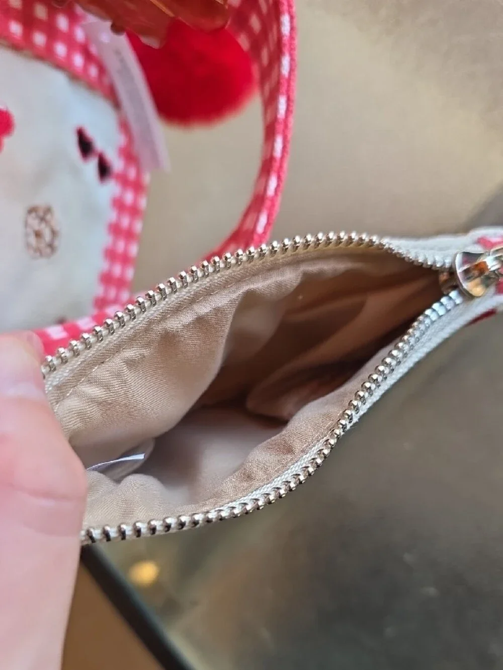 Stylish Red Gingham Tote with Cherry & Sweets Embroidery - Picture 10 of 10